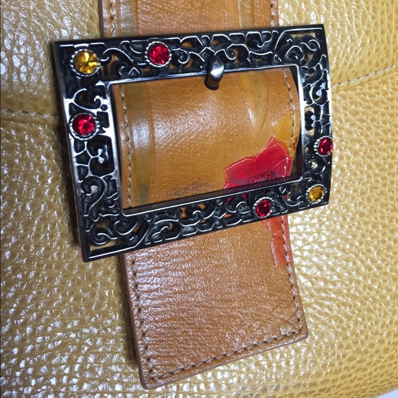 Authentic Wanlima Leather Purse, Yellow - Picture 3 of 5